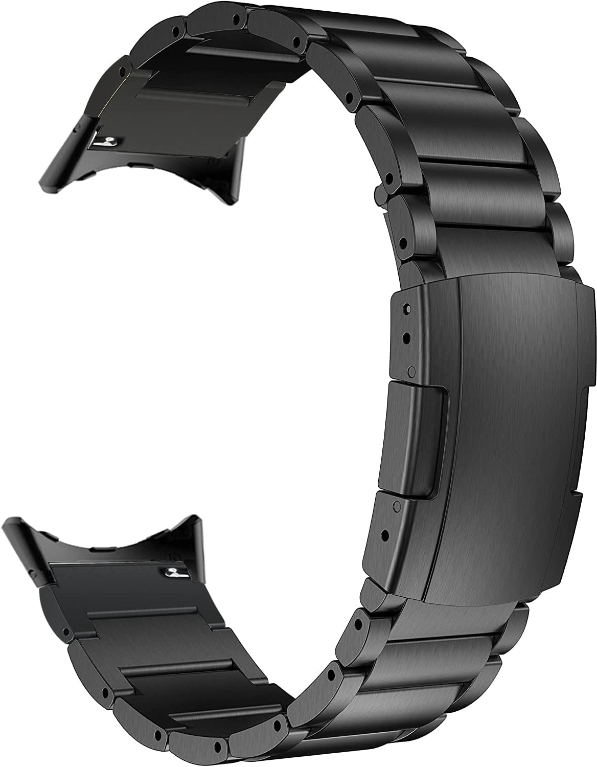 Maktech Titanium Wristband for Google Watch,Metal Bracelet Strap Include Adapter with Turtle Buckle for Google Pixel Watch 3 45Mm [2024] (Black)