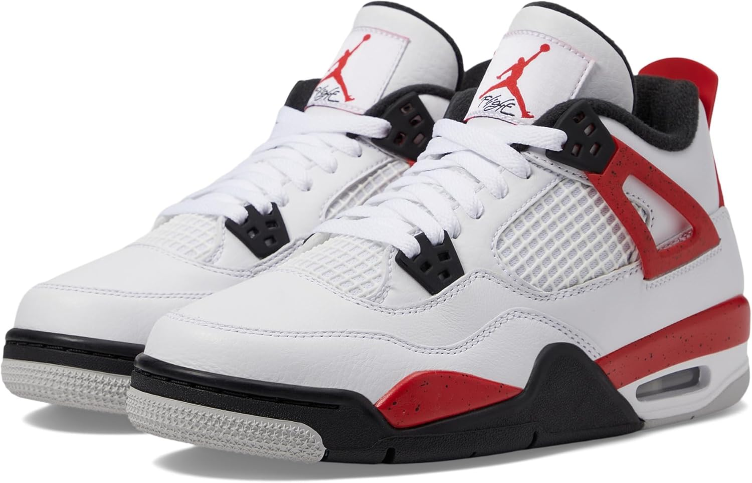 Jordan Boy'S Air 4 Retro (Big Kid) White/Fire Red/Black/Neutral Grey 5.5 Big Kid M image number 2