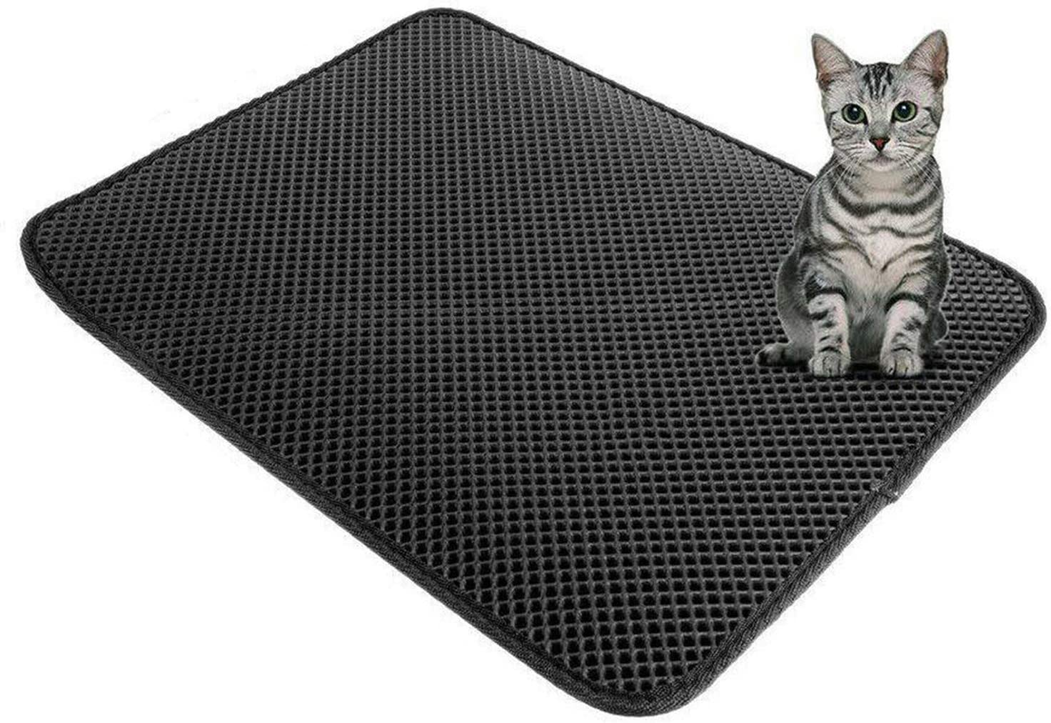 Waterproof Double-Layer Cat Litter Mat Trapper Foldable Pad Pet Rug Home 75 X 55Cm image number 2