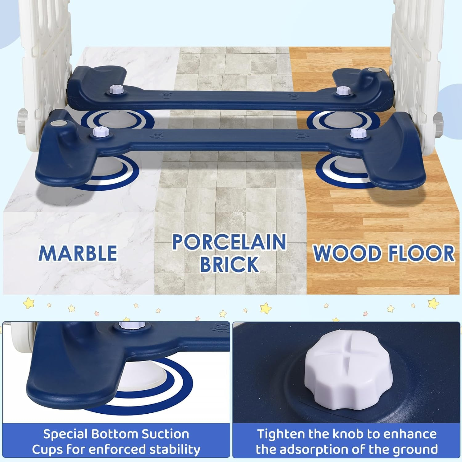 Swing Slide for Kids, 6 in 1 Slide Climber for Toddler, with Ball & Hoop, Storage Space, Suction Cup Reinforced Base, Indoor Outdoor Playground, for Boys Girls Birthday (Dark Blue) image number 2