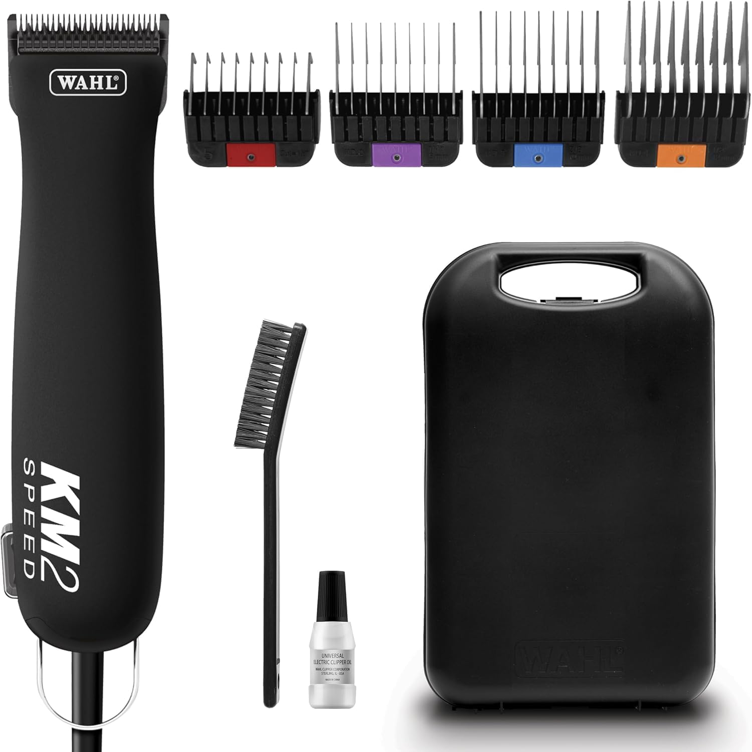 WAHL KM2 Two Speed + 1-4 Stainless Steel Combs with Wooden Brief Case Pet Clipper image number 3