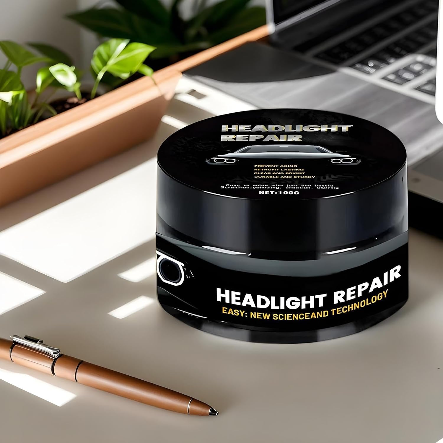 Car Headlight Cleaner | Deep Cleaning Headlight Restoration - 100G Automotive Scratch Paste for Headlamp Refurbishment Remove Oxidation Dirt Haze Detailing Exterior Care Vehicle Rvs image number 1