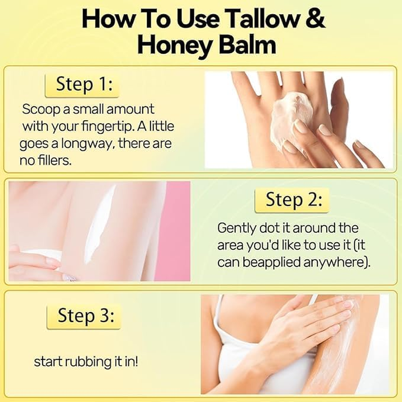 Tallow & Honey Balm, Grass-Fed Beef Tallow Moisturiser with Raw Wild Honey, All-Natural Handmade Skin Balm image number 1