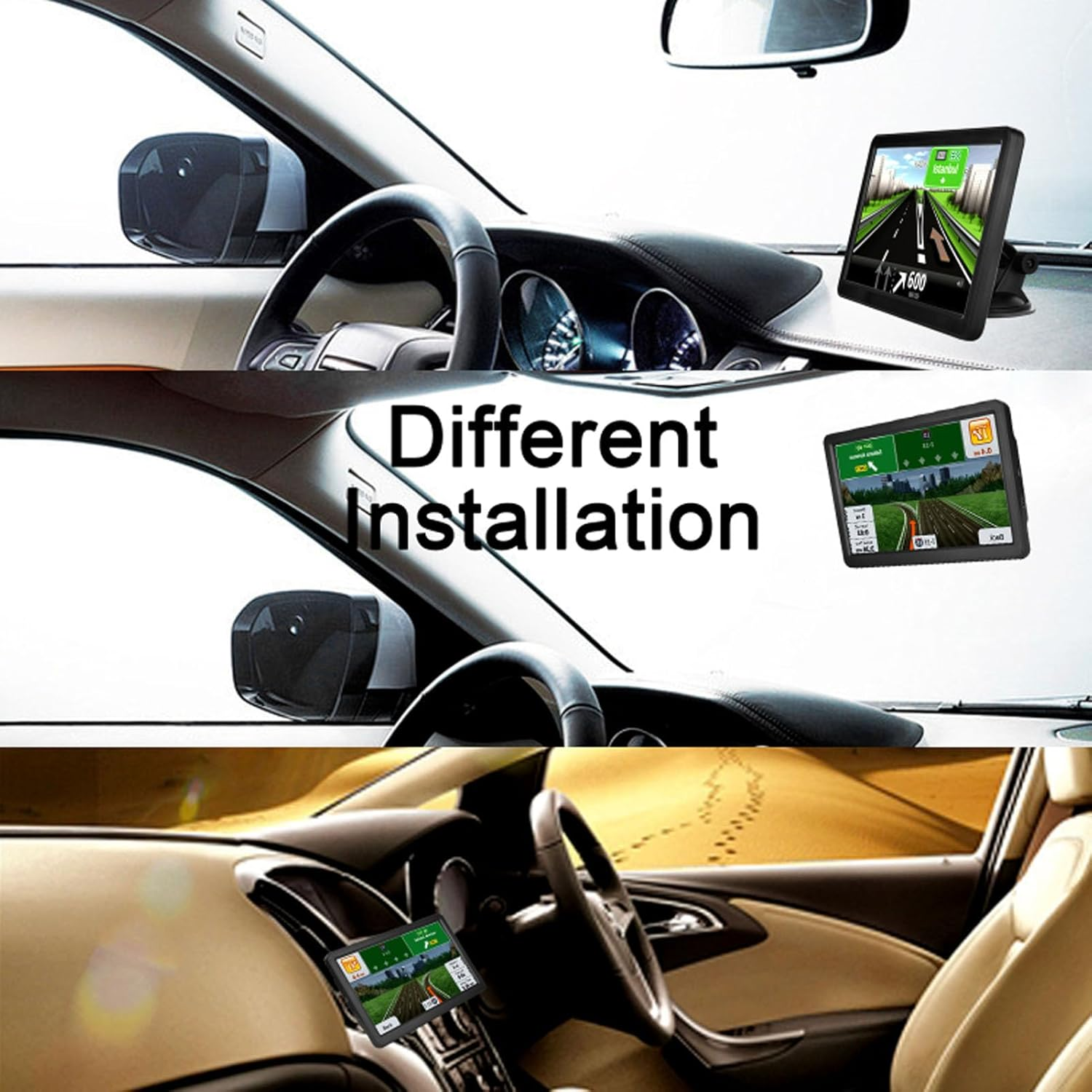 Car Navigation System, 9Inch Touch Screen Car Multimedia Player with 2025 Maps, Voice Prompts, Custom Routes, Speed Red Light Warning, Universal image number 5