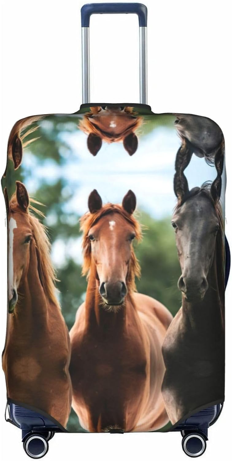 Odddot Animales Horses Print Travel Luggage Cover,Suitcase Protector Cover, Washable Baggage Covers,For 18-32 Inch Luggage, Animales Horses, Medium image number 5