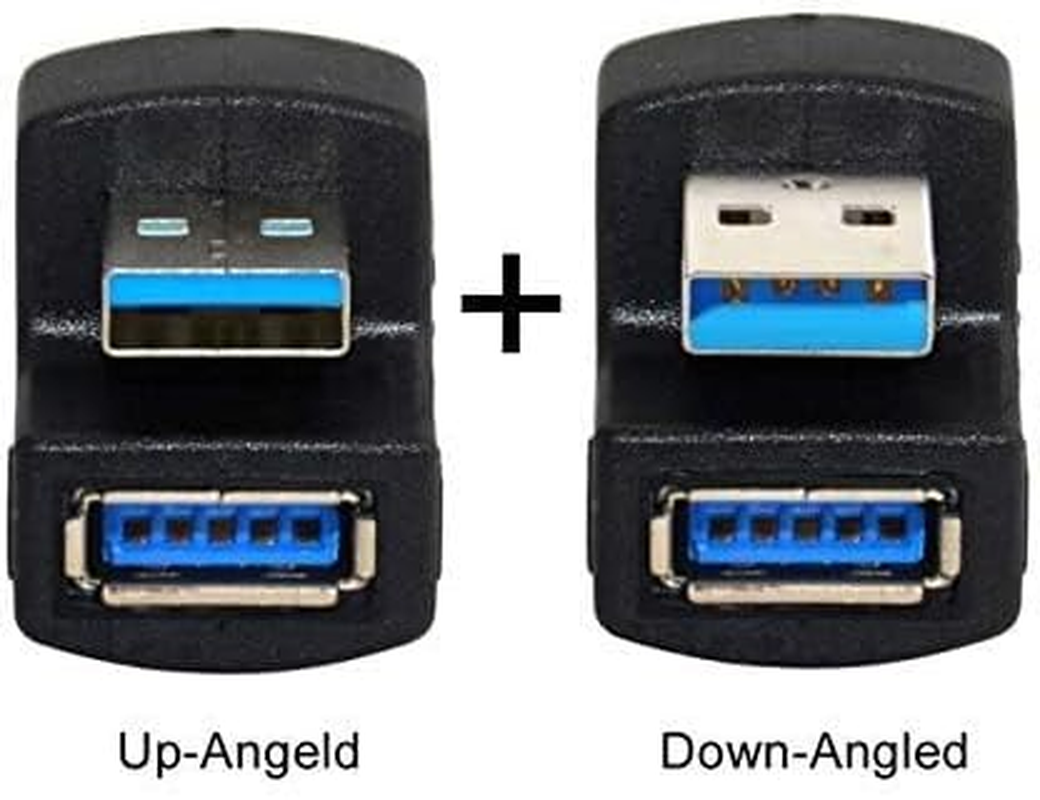 Cablecc 1 Set up & down Angled USB 3.0 Adapter a Male to Female Extension 180 Degree 5Gbps image number 3