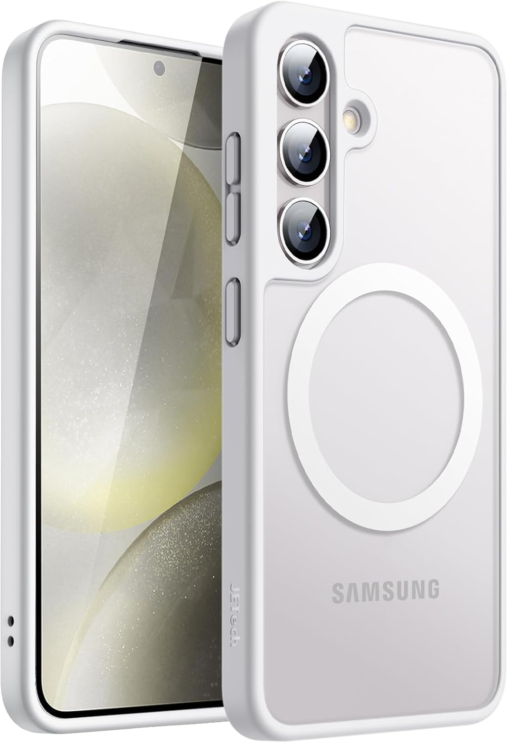 Jetech Magnetic Case for Samsung Galaxy S24 5G, Compatible with Magsafe, Translucent Matte Back Shockproof Phone Cover (Black) image number 5