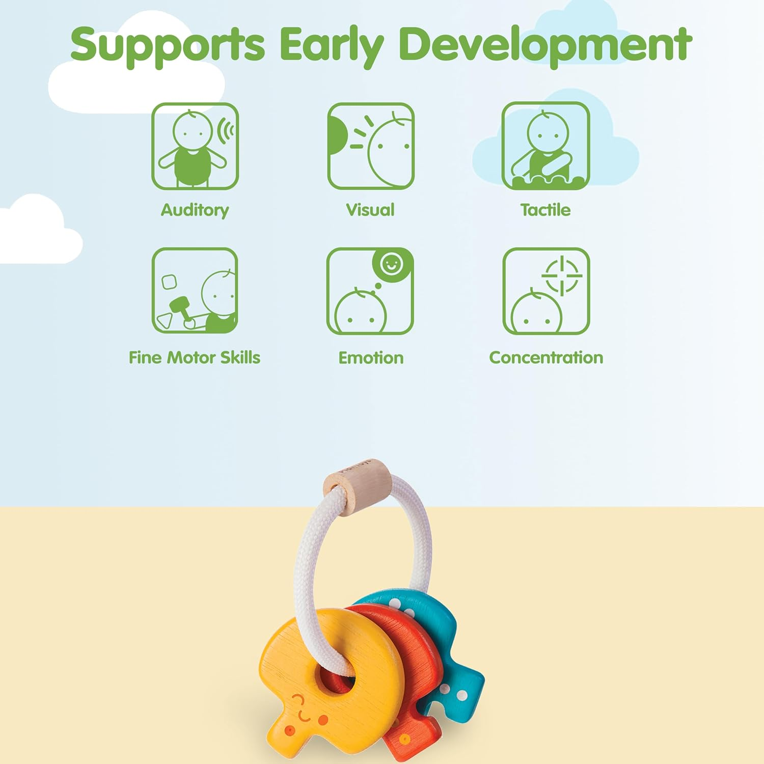 Plantoys - Baby Key Rattle image number 5