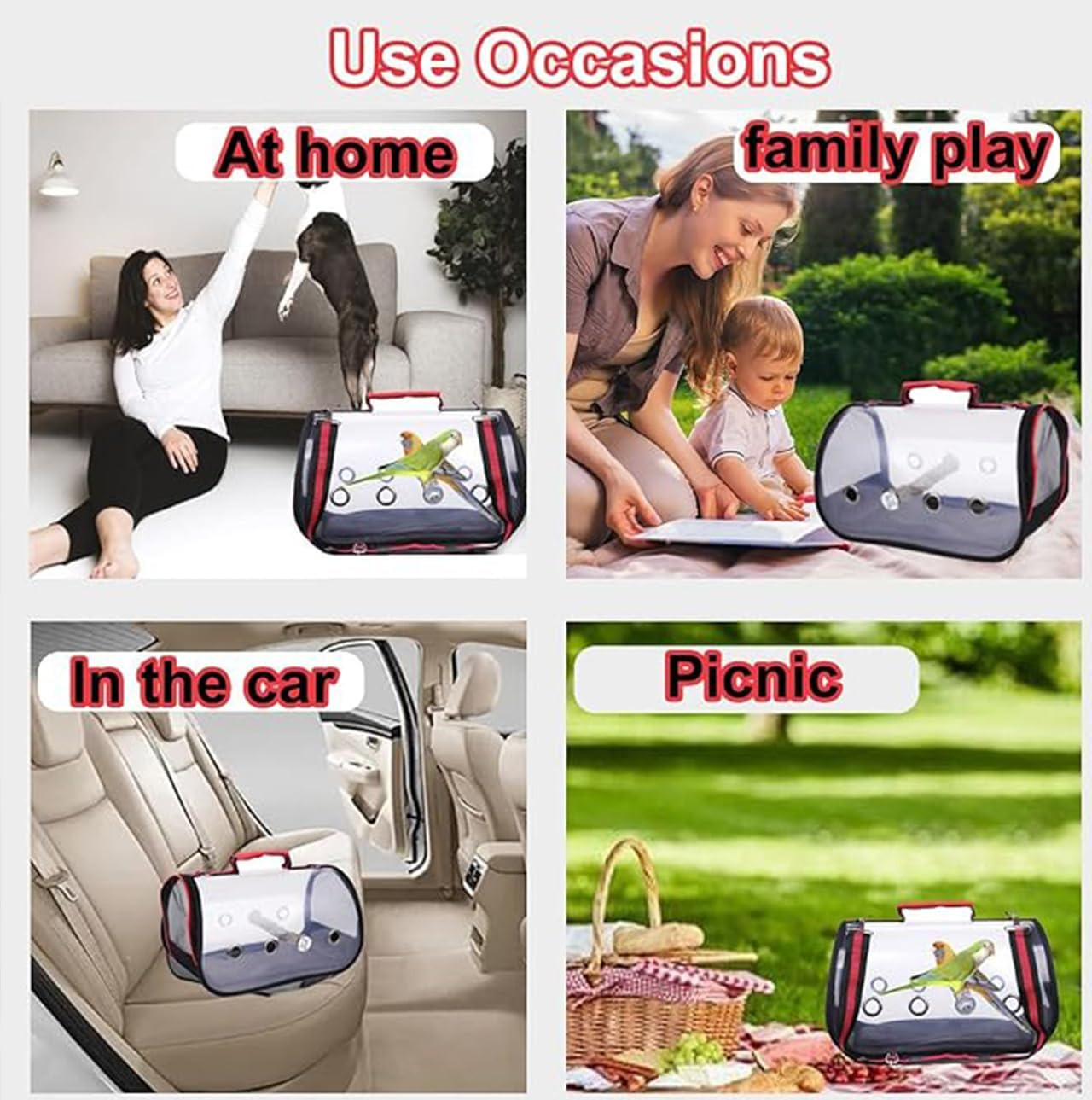 Bird Carrier Portable,Lightweight Breathable Parrot Outgoing Bags,Small Pet Transport Bag with Shoulder Strap, Bag for Carrying Birds, Rats, Guinea Pigs, Squirrels image number 1