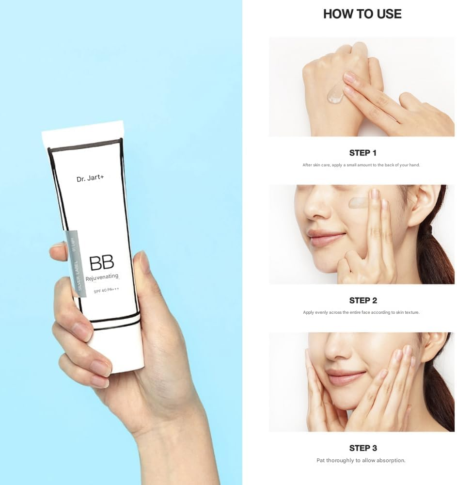 Rejuvenating BB Beauty Balm, Color-Changing Cream, Caramel Shade, 50Ml, Hypoallergenic, Paraben-Free, 2Nd Skin Complex, Sensitive Skin for Dr. Jart+ (02 Medium)