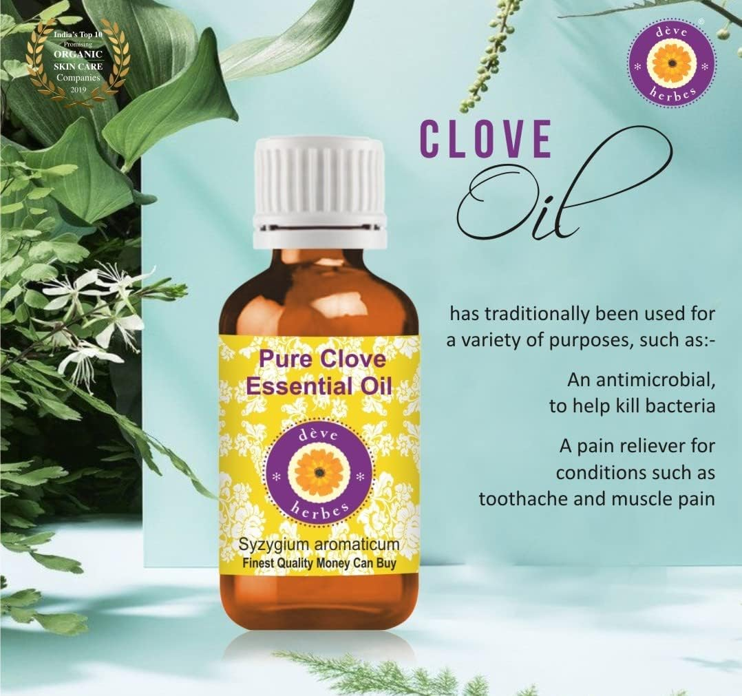 Deve Herbes Pure Clove Essential Oil (Syzygium Aromaticum) Natural Therapeutic Grade Steam Distilled (Pack of Two) 100Ml X 2 (6.76 Oz) image number 6