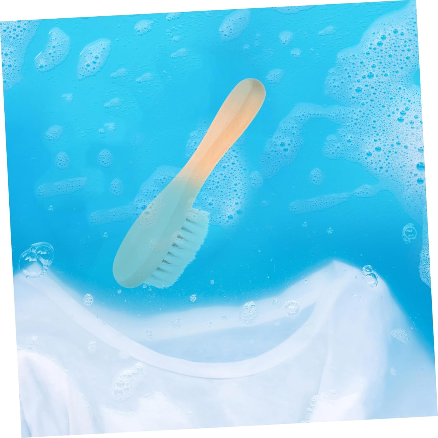 Iplusmile Bristle Laundry Brush Soft Natural Bristles for Delicate Fabrics Linens Knits Clothes Stubborn Stain Removal Household Cleaning Tool 6.1 Inch image number 5