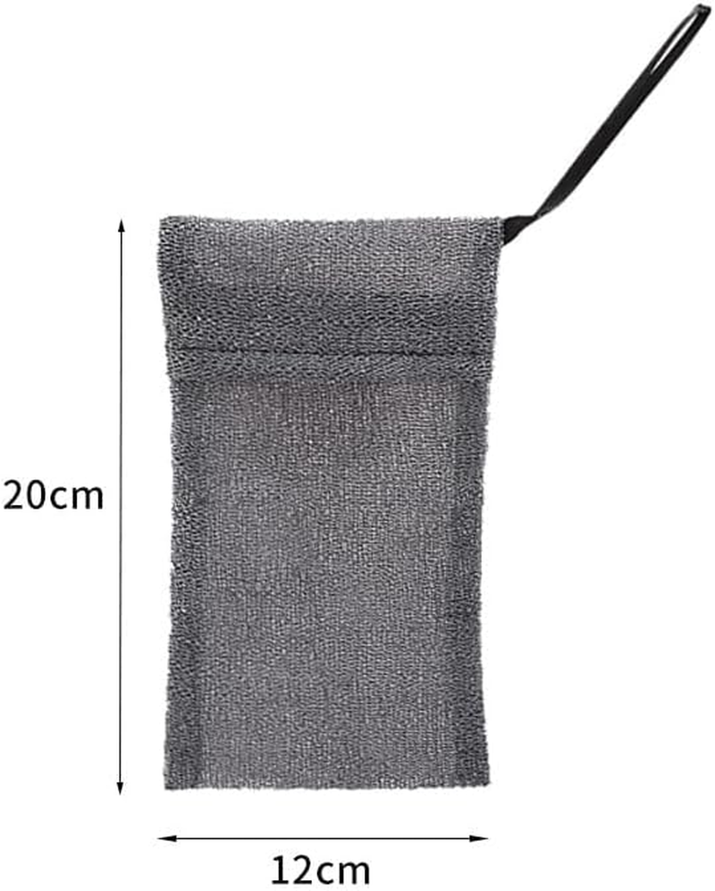 2Pcs Bubble Net Wash Face, Wash Hands, Bath Soap Bubble Net Clean Face Foam Net Bag, Scrub Washing Soap Bags（Grey）20 * 12CM image number 5