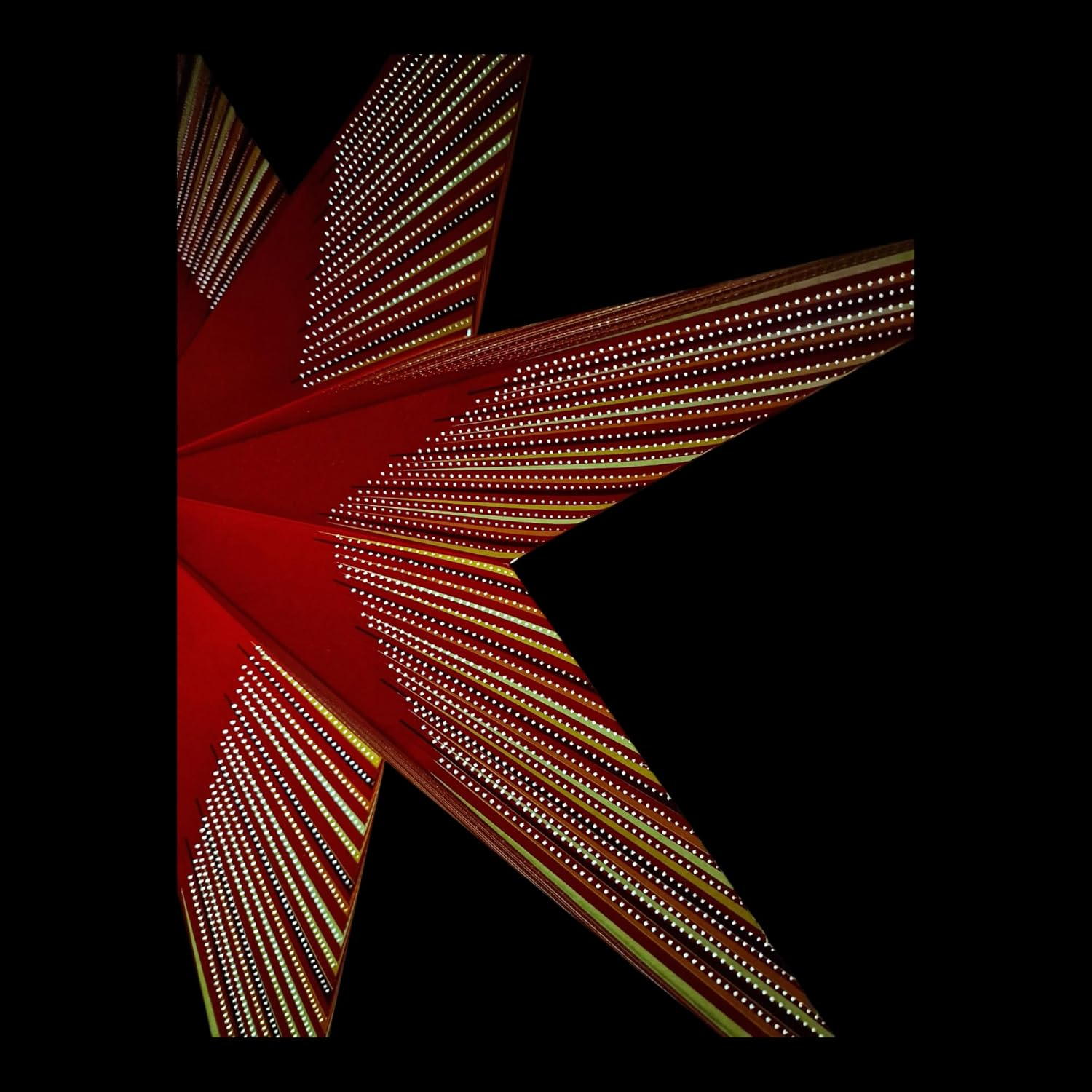 YEPSIO Paper Star Lantern Lampshade, 24 Inch, 7 Pointed Star, Foldable Hanging Decoration for Party, Wedding, Christmas (Red, Multicolour)