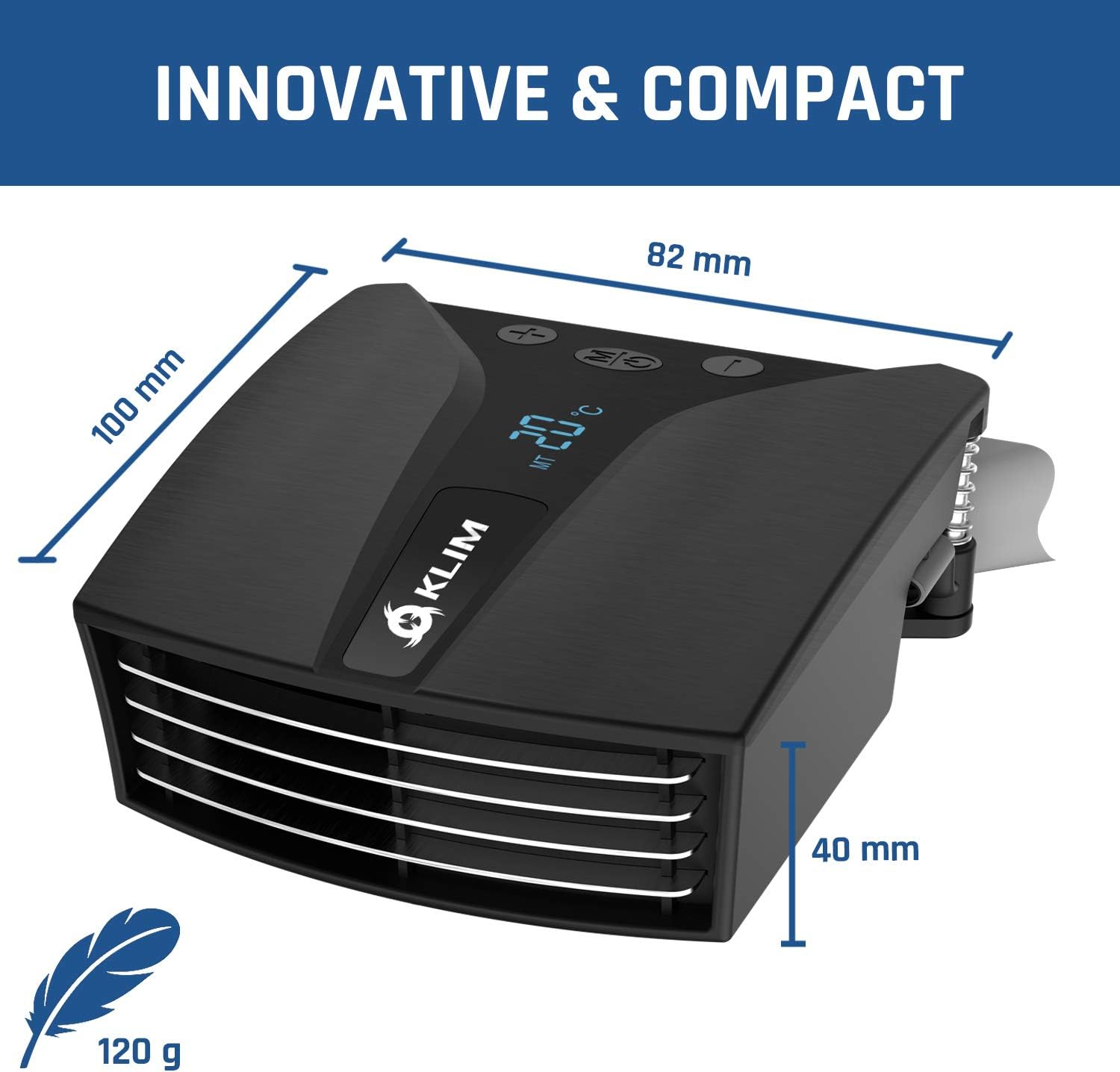 KLIM Tempest Laptop Cooler with Vacuum Fan - Gaming Fan with Display - Temperature Detection + Automatic/Manual Mode - 4000 RPM - Portable - Compatible with Cooling Pads image number 1