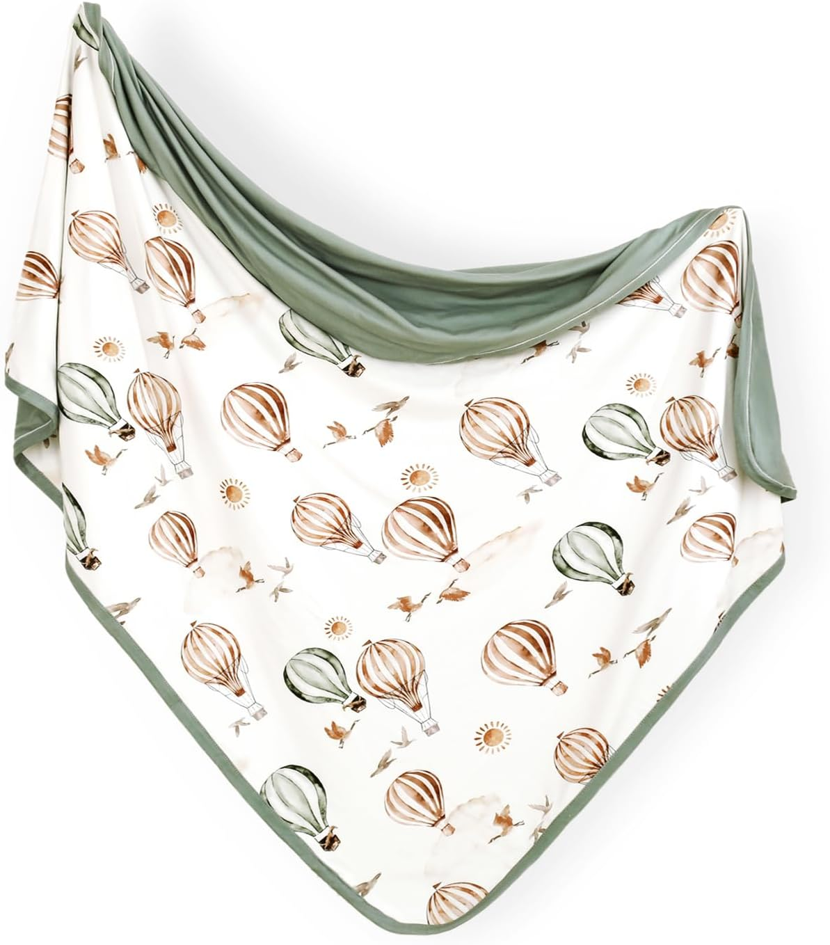 GRSSDER Baby Blankets Super Soft Jersey Knit Swaddle Blanket for Baby Girls and Boys, Double Layer Receiving Blankets 34 X 44 Inches, Extra Large for Baby Swaddling, Balloon Print