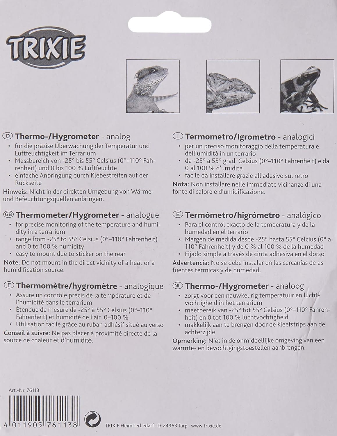Trixie Terrarium Analogue Thermo/Hygrometer, image number 2