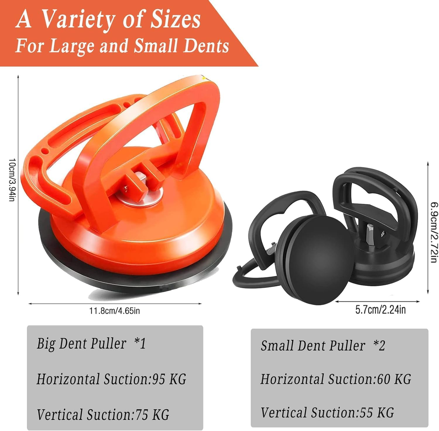 4Pcs Suction Cup Dent Puller Kit, Powerful Car Dent Repair Kit, Car Dent Removal Kit, Dent Remover Tool for Car Dent Repair, Glass, Screen, Mirrors, Tiles Lifting and Objects Moving image number 2