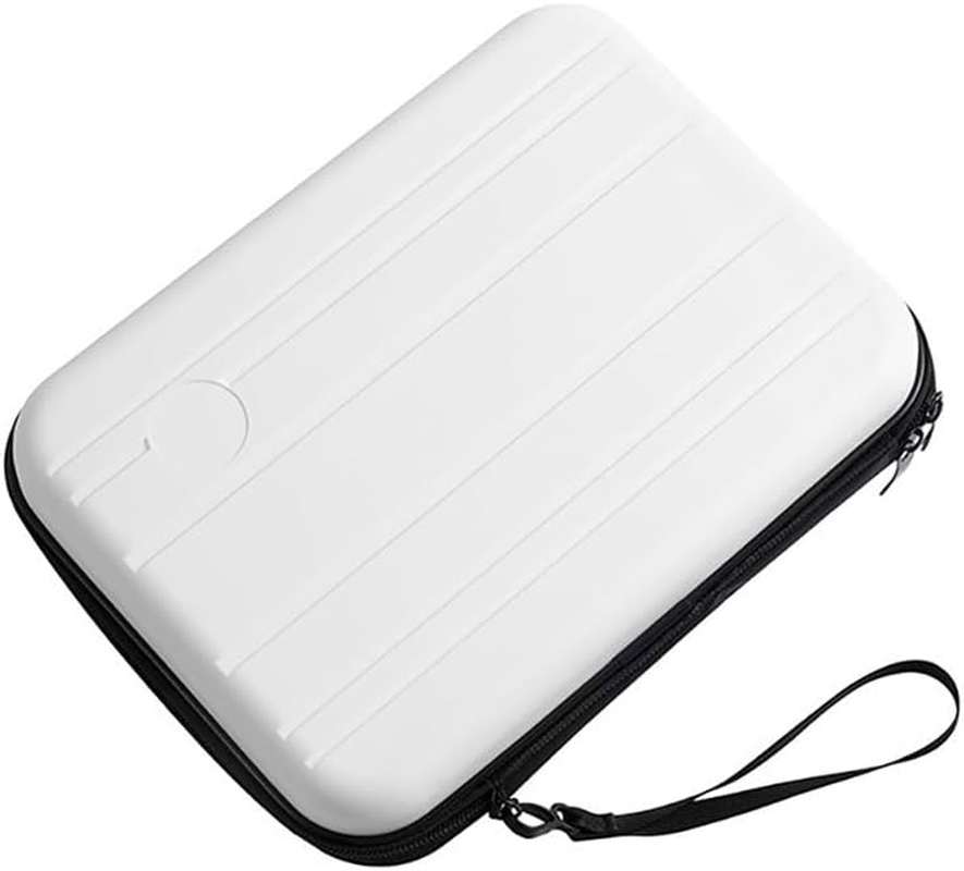 Jikfete Hard Shell Portable Cosmetic Toiletry Bag, Large Capacity Light Waterproof Beauty Makeup Travel Protective Storage Case Box, Large White, Fashion