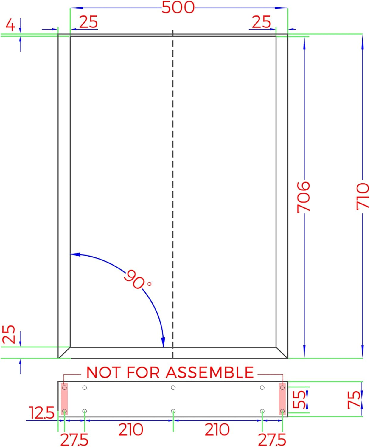 Oikiture Table Leg Desk Coffee Dining Furniture Hardware Metal Legs X2 Home Improvement Bench Box Steel DIY Furniture Industrial 71 X 50CM image number 1