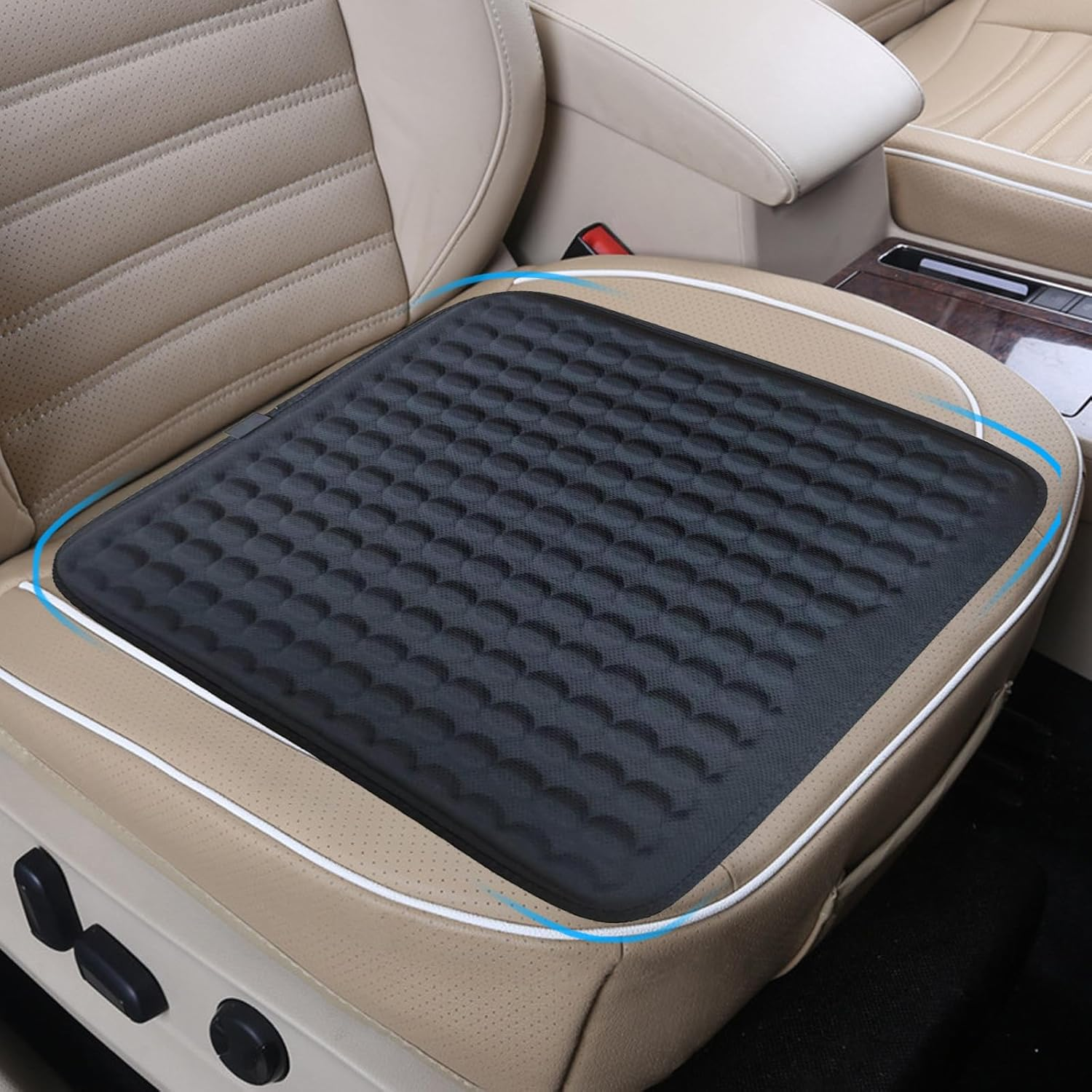 Car Seat Cushion, Pad Comfort Seat Protector for Car Driver Seat,Anti-Slip Bottom Seat Cushion for Auto(Black) image number 1