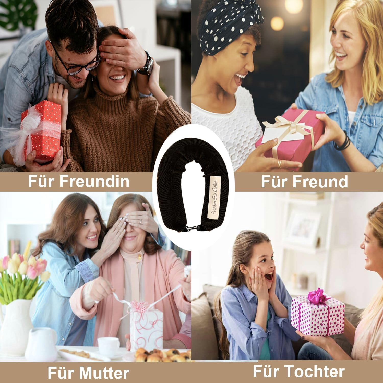 Heatless Curling Rod Headband, WINOK 3-Pack Heatless Curling Set for Overnight Styling, No Heat Hair Rollers for Short Long Hair - Black image number 3