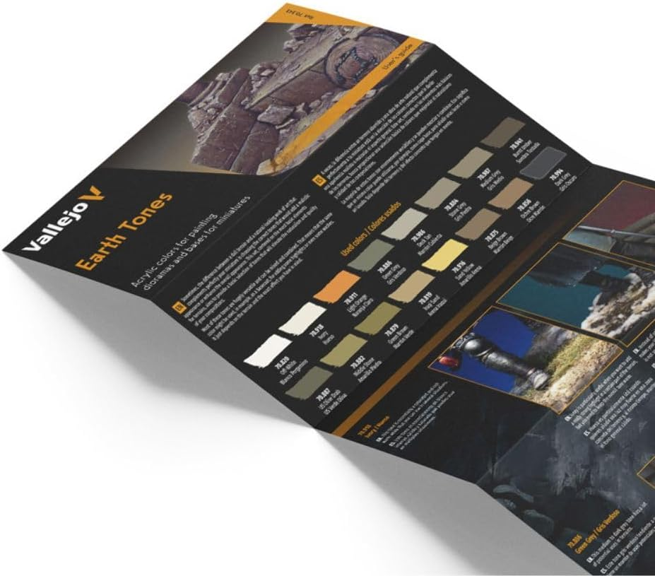 Vallejo Premium Colour Basic Opaque 16 Colour Set, Earthtone Colors Paint Set 17Ml