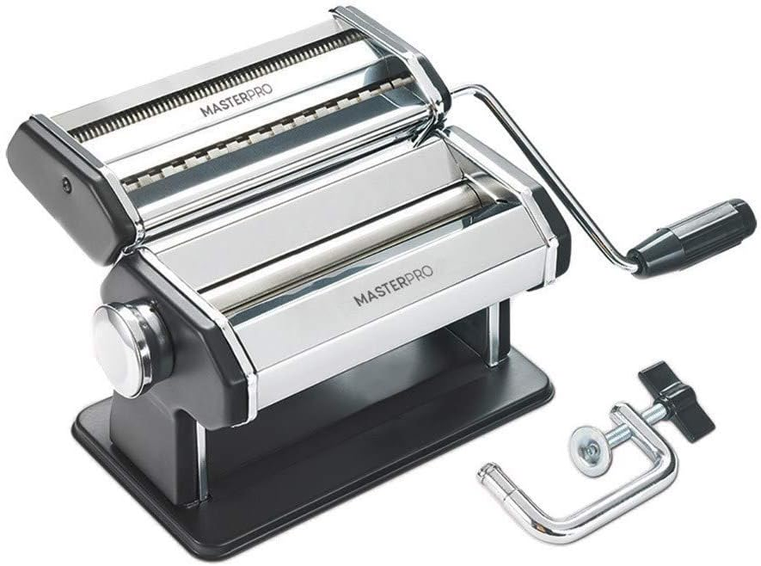 Masterpro-Extra Wide Pasta Machine Stainless Steel/Black Carbon Steel 180Mm image number 1