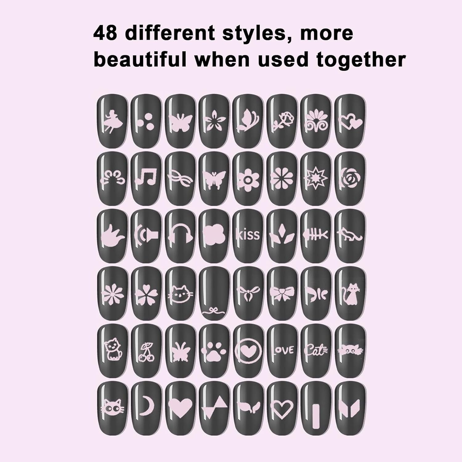 Nail Stamper | Stamp Pen Head - 8 Models Silicone Transfer Head Refillable Manicure Accessories for Women Girls Daily Outdoor Travel Home Salon Beginner Festive Family image number 6