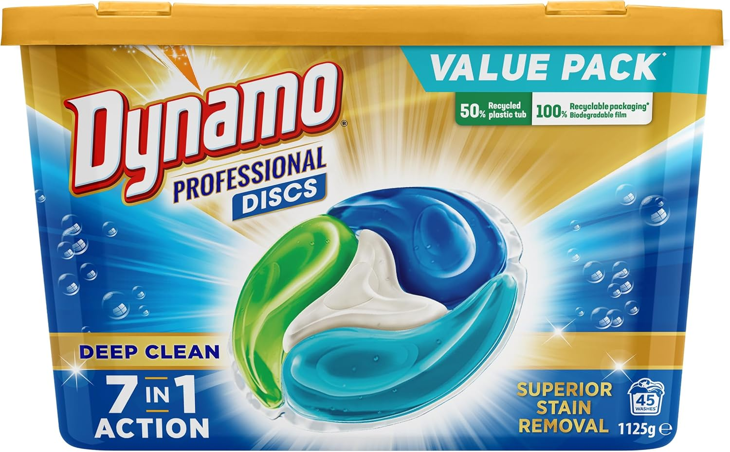 Dynamo Professional 7-In-1 Laundry Detergent 45 Disc Capsules 1125 G