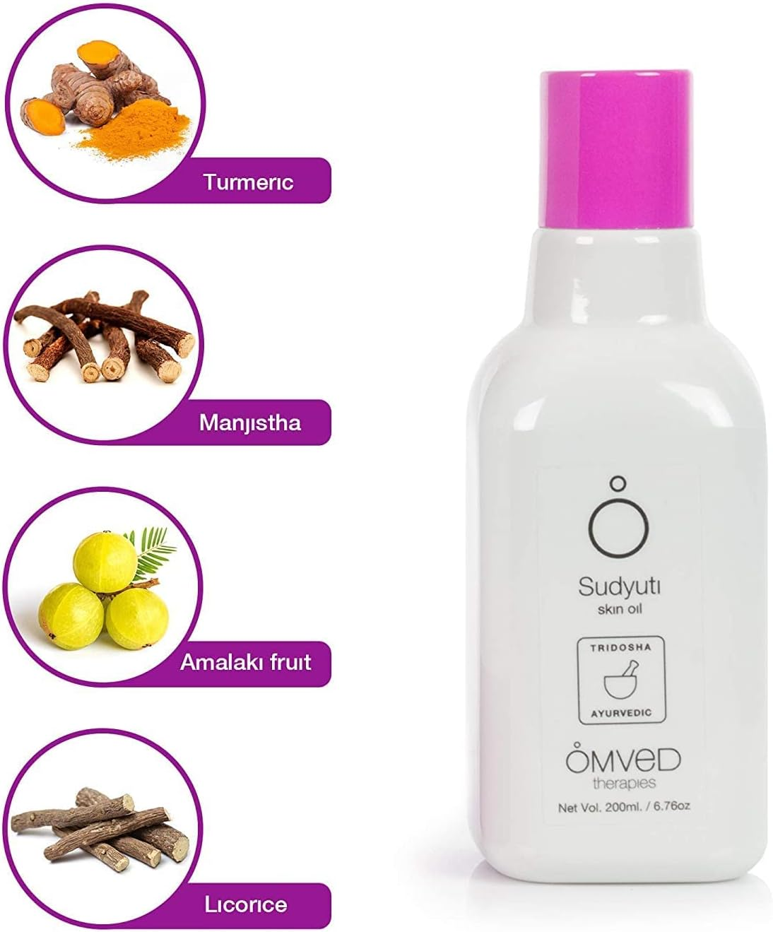 Omved Sudyuti Vegan Ayurvedic Skin Lightening Oil, 200 Ml