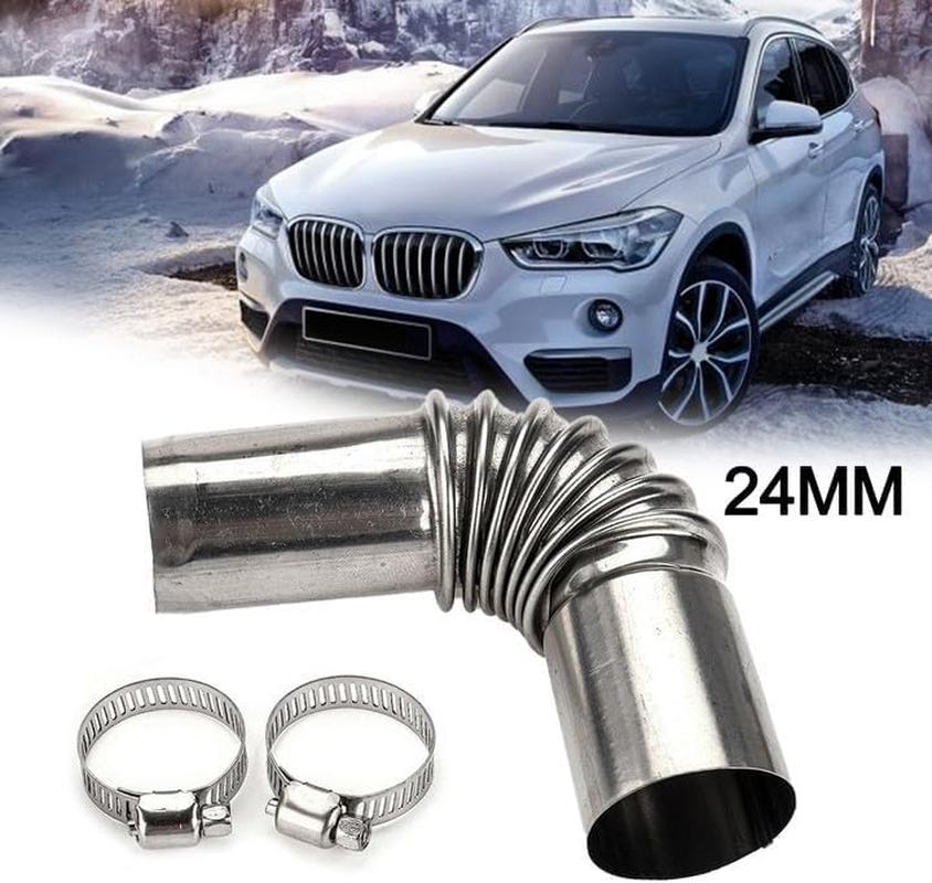 Silver Diesel Heater Exhaust Pipe,Stainless Steel 24Mm Air Diesel Parking Heater,Exhaust Pipe Connectorfor Webasto Eberspacher Diesel Boat Heater 13Cm Exhaust Pipes and Tips,Exhaust and Emission image number 3