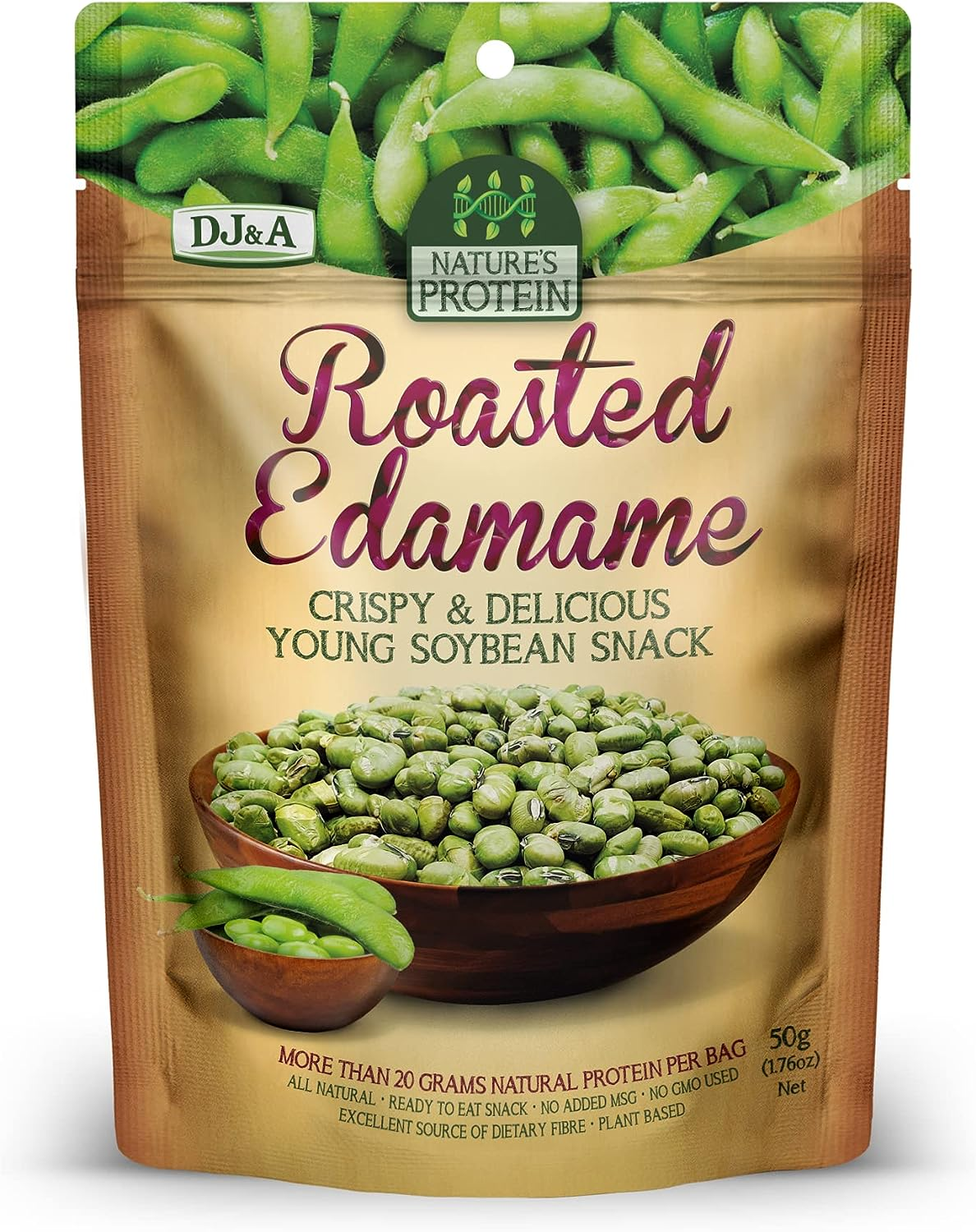 DJ&A Nature'S Protein Roasted Edamame Snack 50 G image number 3