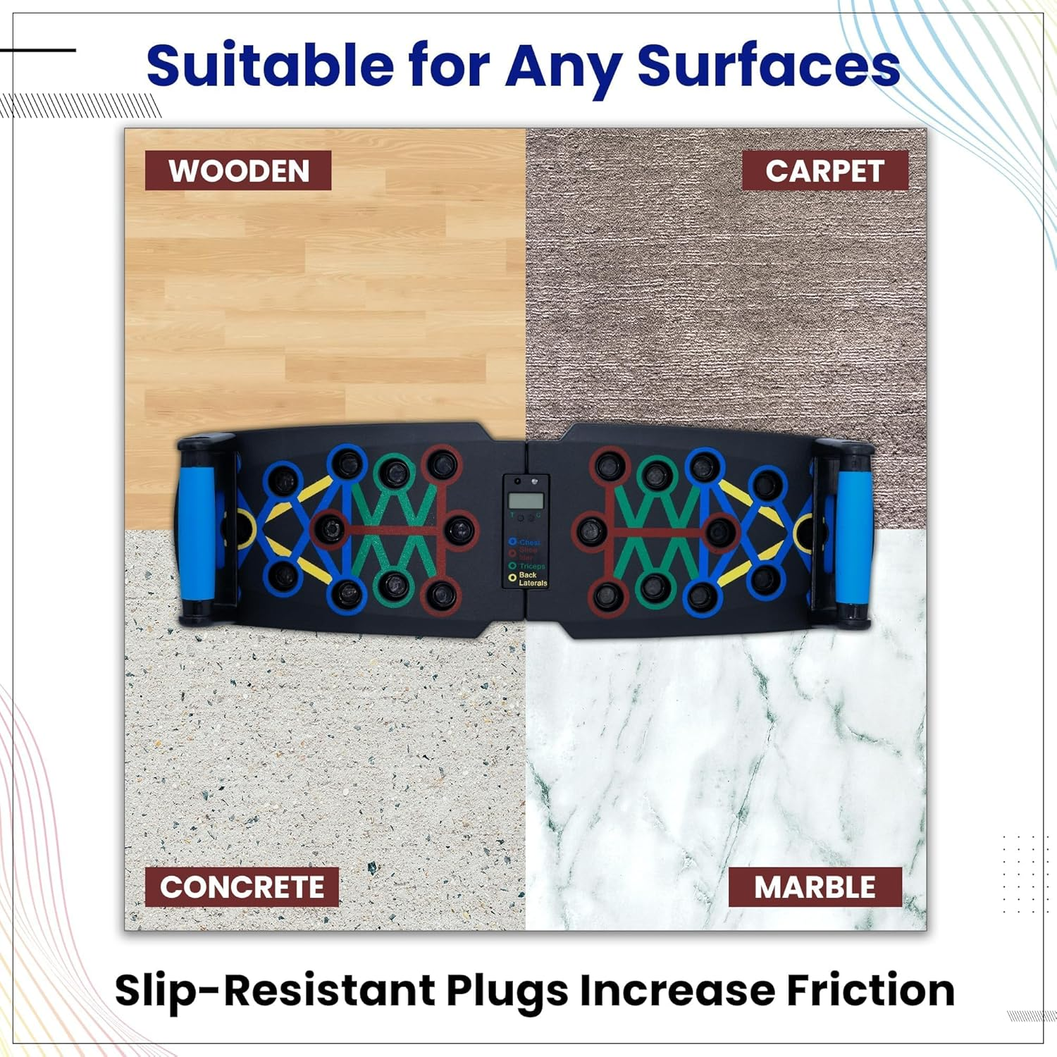 Solid Push up Board with Automatic Smart Counter, Foldable Board, 30-In-1 Push up Training System, Accessories with Pull up Band Professional Strength Training Equipment for Man and Women (Black 1) image number 3