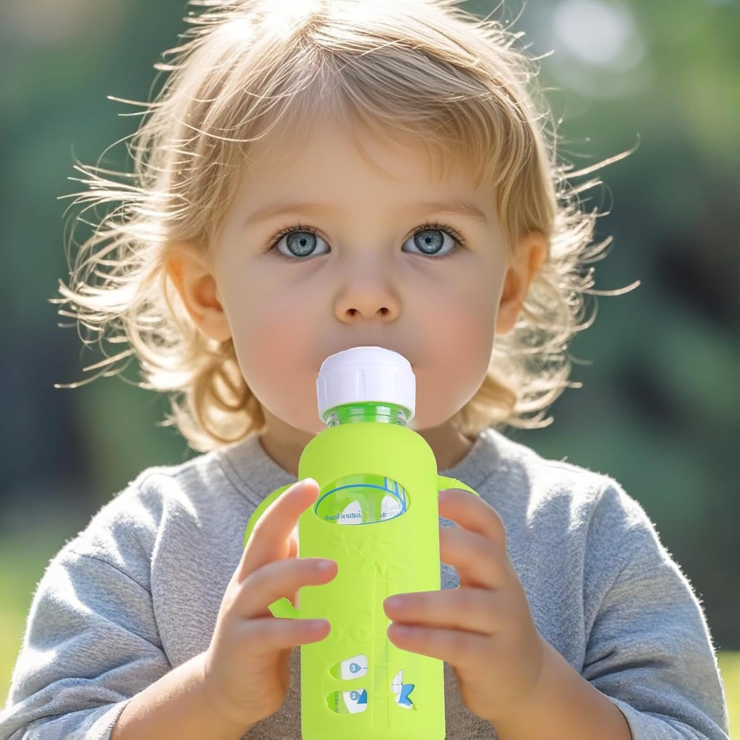 4 Pack Silicone Sleeves for Dr. Brown'S Glass Bottles 4OZ - anti Breakage Baby Bottle Holder, Compatible with Dr. Brown'S Glass Bottles for Babies (8OZ with Handle) image number 4