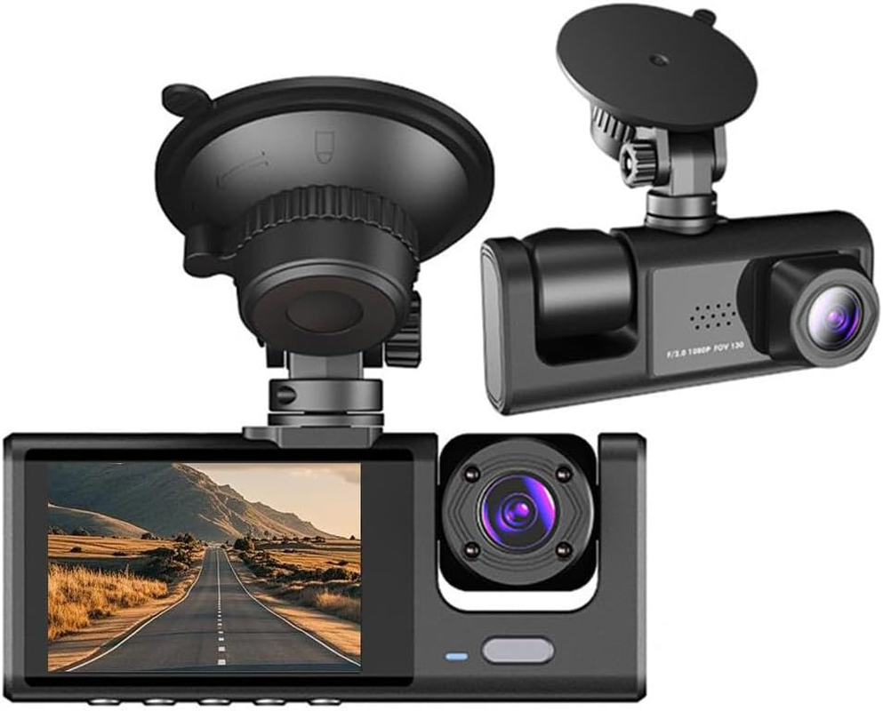 Dpofirs Dual Lens Dash Cam for Cars, 1080P Front, 720P inside Cabin Surveillance with Wifi App Control, Parking Monitor, Driving Car Recorder Wifi Phone Interconnection image number 6