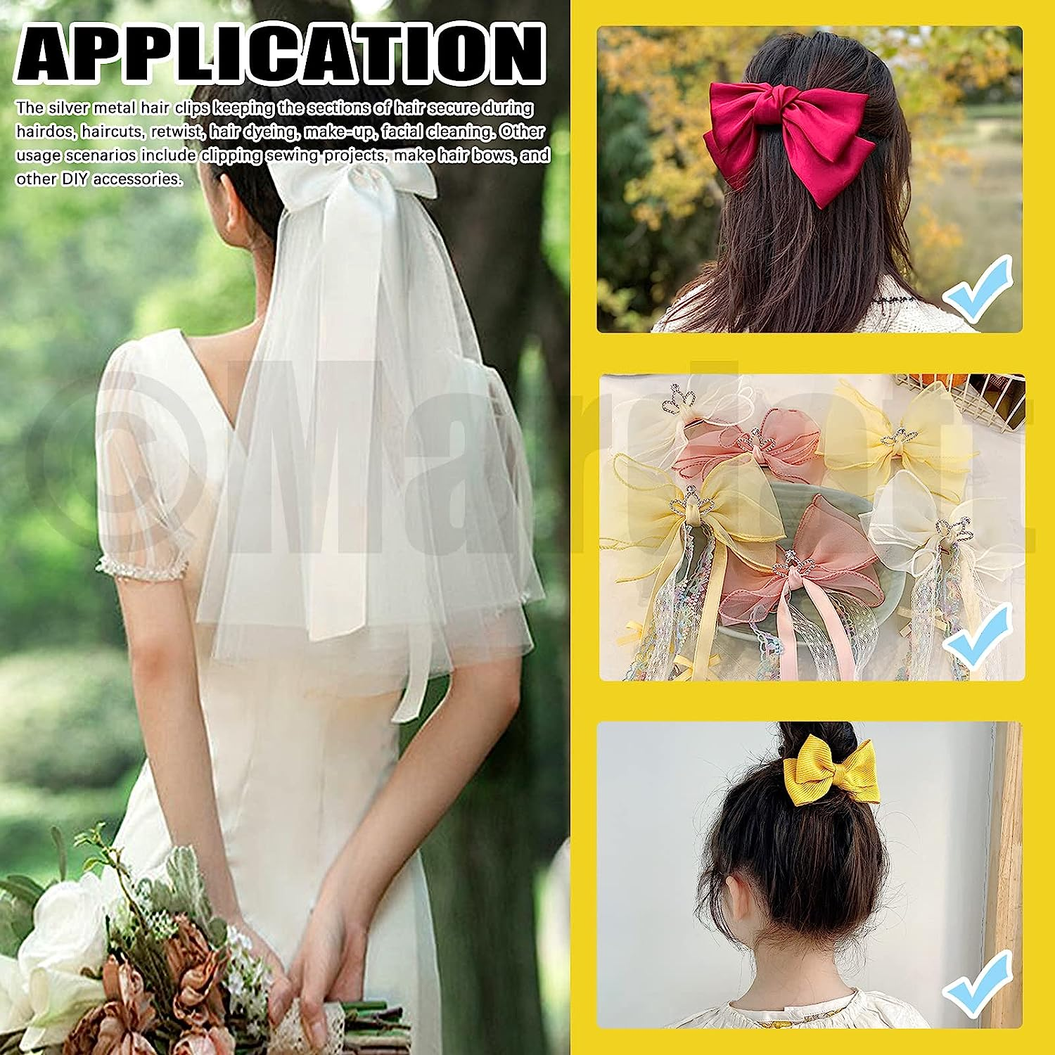 120 Pcs Alligator Hair Clips Assortment 1.3"/1.7"/2.3" Metal Single Prong Pin Curl Clip Hairdressing Barrettes Hairpin for Hair Salon, Thick Hair Roller, Styling Sectioning, Hair Bows (Silver) image number 2