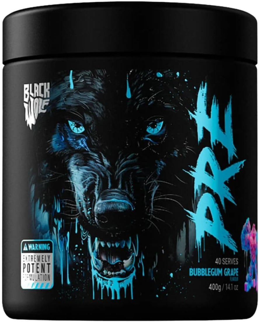 Black Wolf Pre 40 Serves Bubblegum Grape Extreme Potency Pre-Workout image number 2
