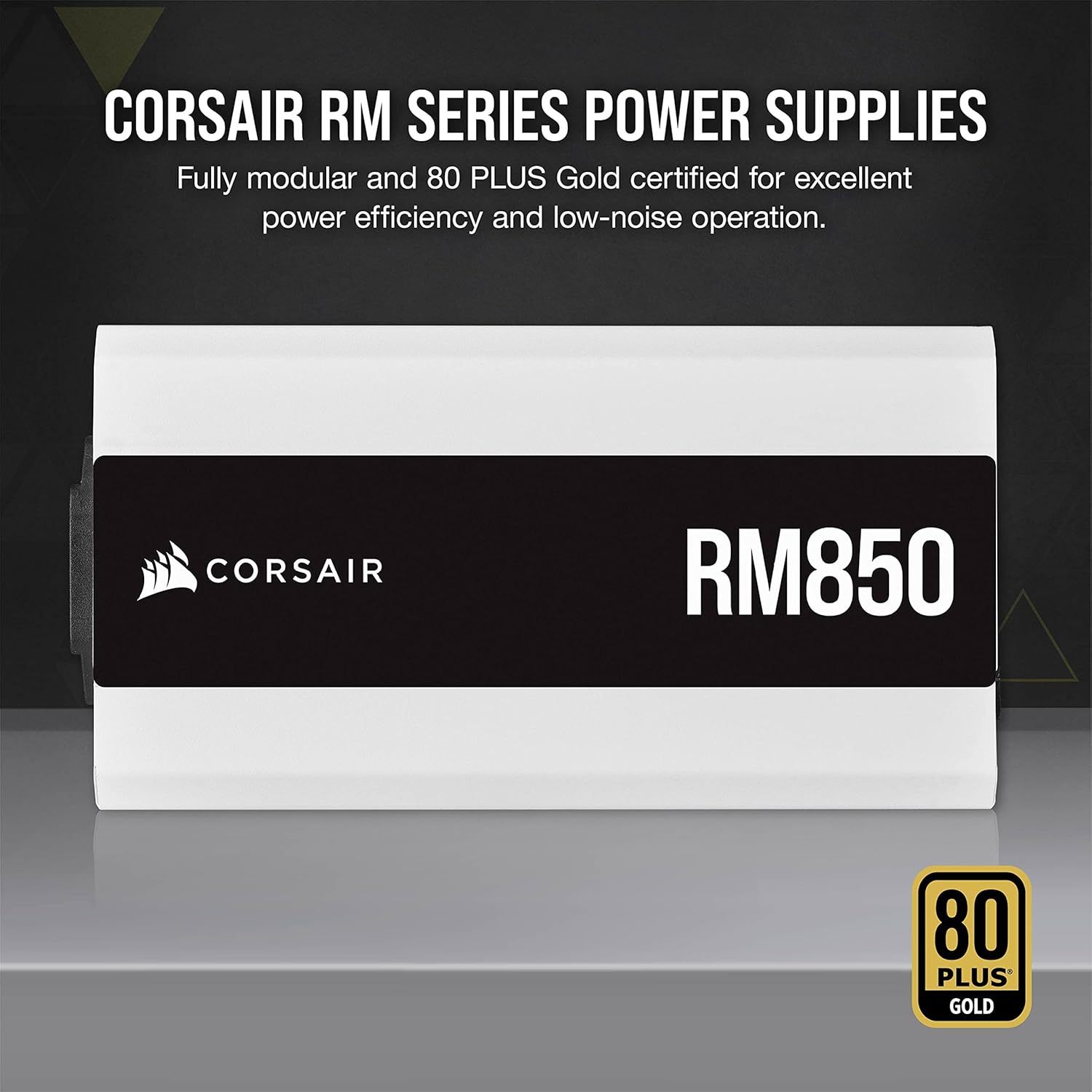 CORSAIR RM850 (2021), RM Series, 850 Watt 80 plus Gold Fully Modular ATX Power Supply (Triple EPS12V Connectors, Low-Noise Operation, Zero RPM Fan Mode, 105&deg;C Capacitors, Modern Standby) White image number 4