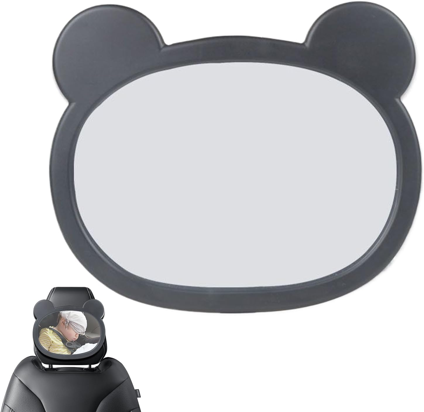 Baby Mirror for Car 360 Degree Rotation,Rear Facing Mirror for Baby Car Seat - with Cartoon Frame Safety Monitor Rearview Shatterproof for Backseat Travel Registry Stroller image number 2