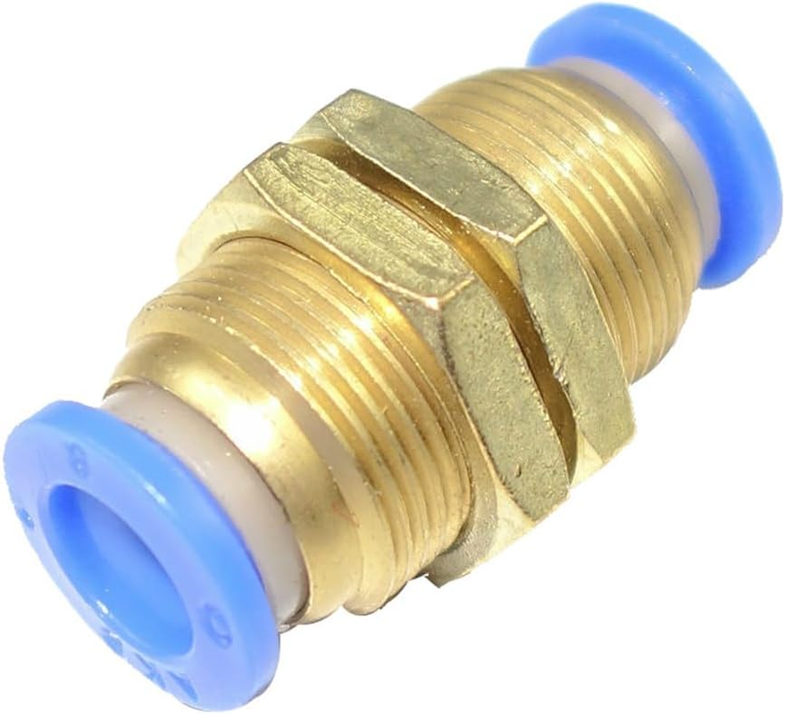 8Mm Pneumatic Push-In Fittings for Air Water Tube - Bulkhead Connector, Quick Set-Up for Hose Pipe, Highly Efficient for Air and Water Piping Networks image number 4