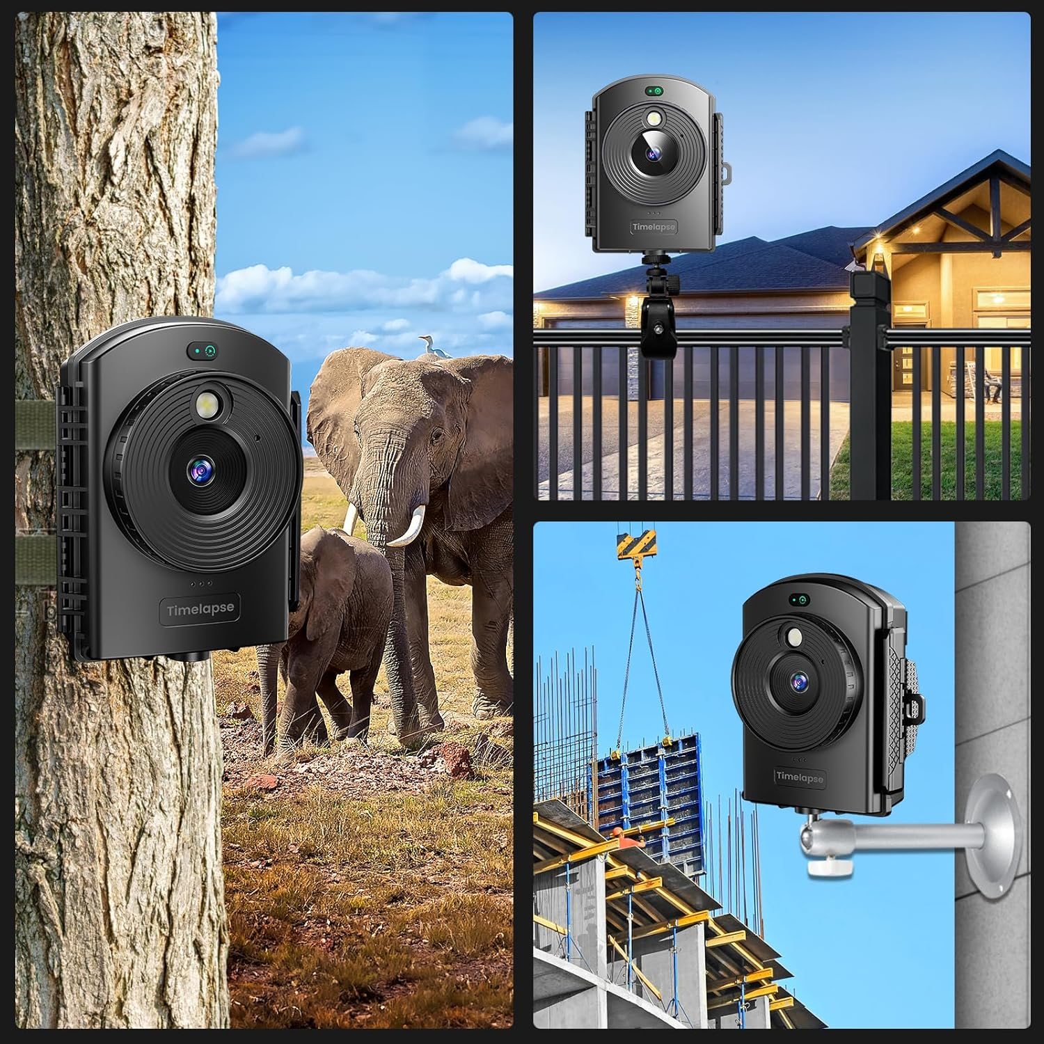 Time Lapse Camera for Outdoor Contruction - Timelapse Camera with Infrared Positioning & LED Light, 180 Days Shooting, 1080P AVI Videos & Photos for Cooking, Plant Growth, Landscape(64Gb) image number 6