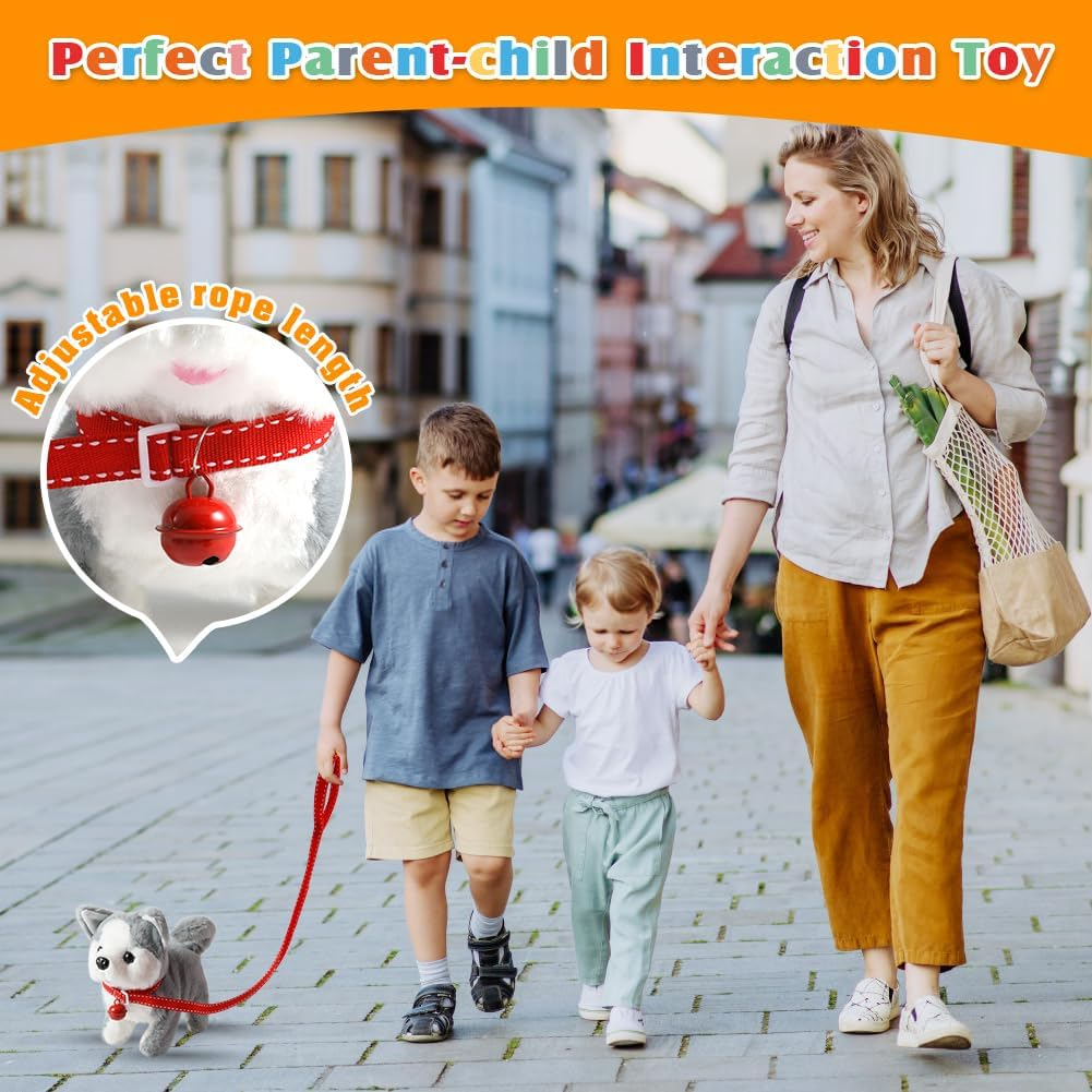Plush Husky Toy Puppy Electronic Interactive Dog - Walking, Barking, Tail Wagging, Stretching Companion Animal for Kids image number 4