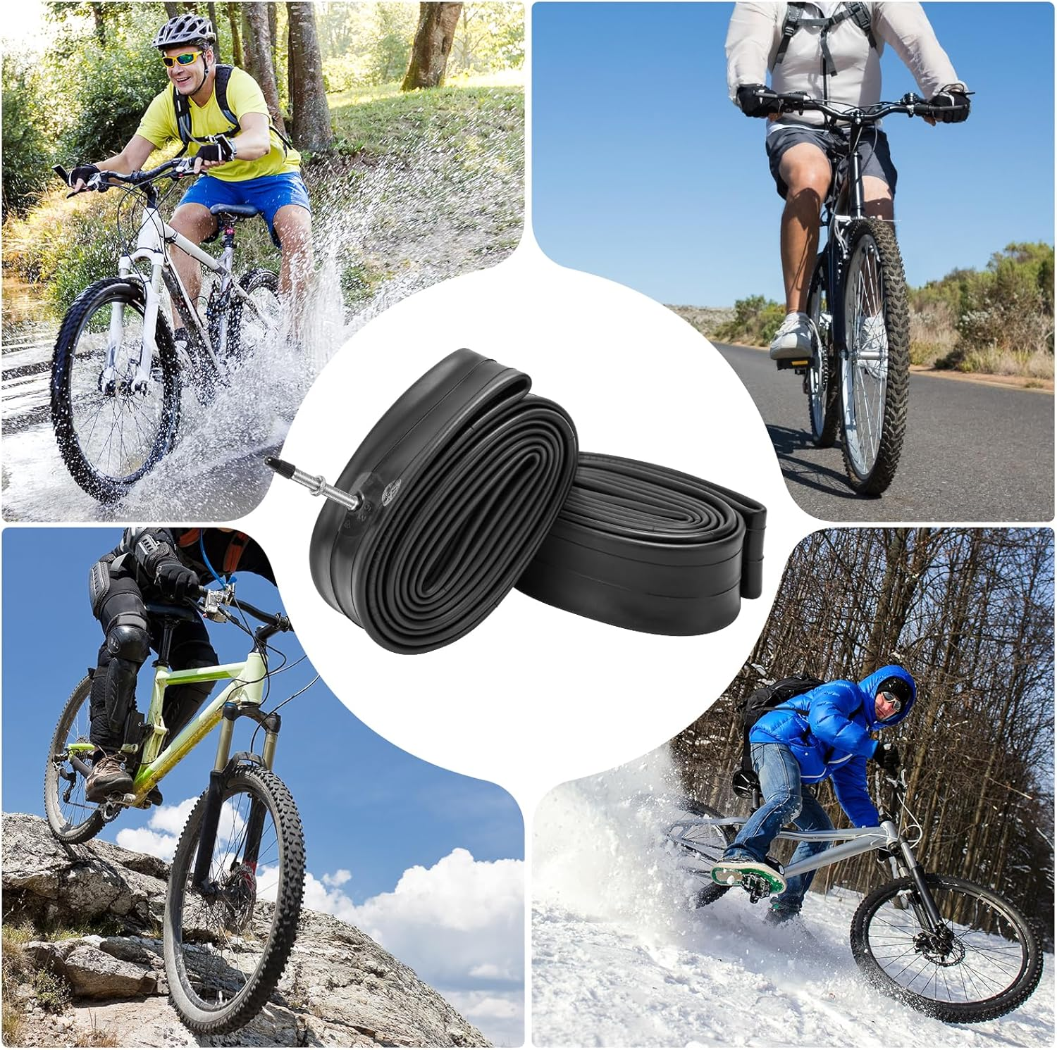 Yunscm 2 Pcs 29X1.95 Bike Tubes Heavy Duty,29X1.75/1.95/2.10/2.25/2.30/2.35/2.40 Bike Inner Tubes Presta Valve 48Mm,29X1.95 Tube,29X2.10 Tube,Mountain Bike Tube 29X1.95,Bike Tube 29X1.95 image number 6