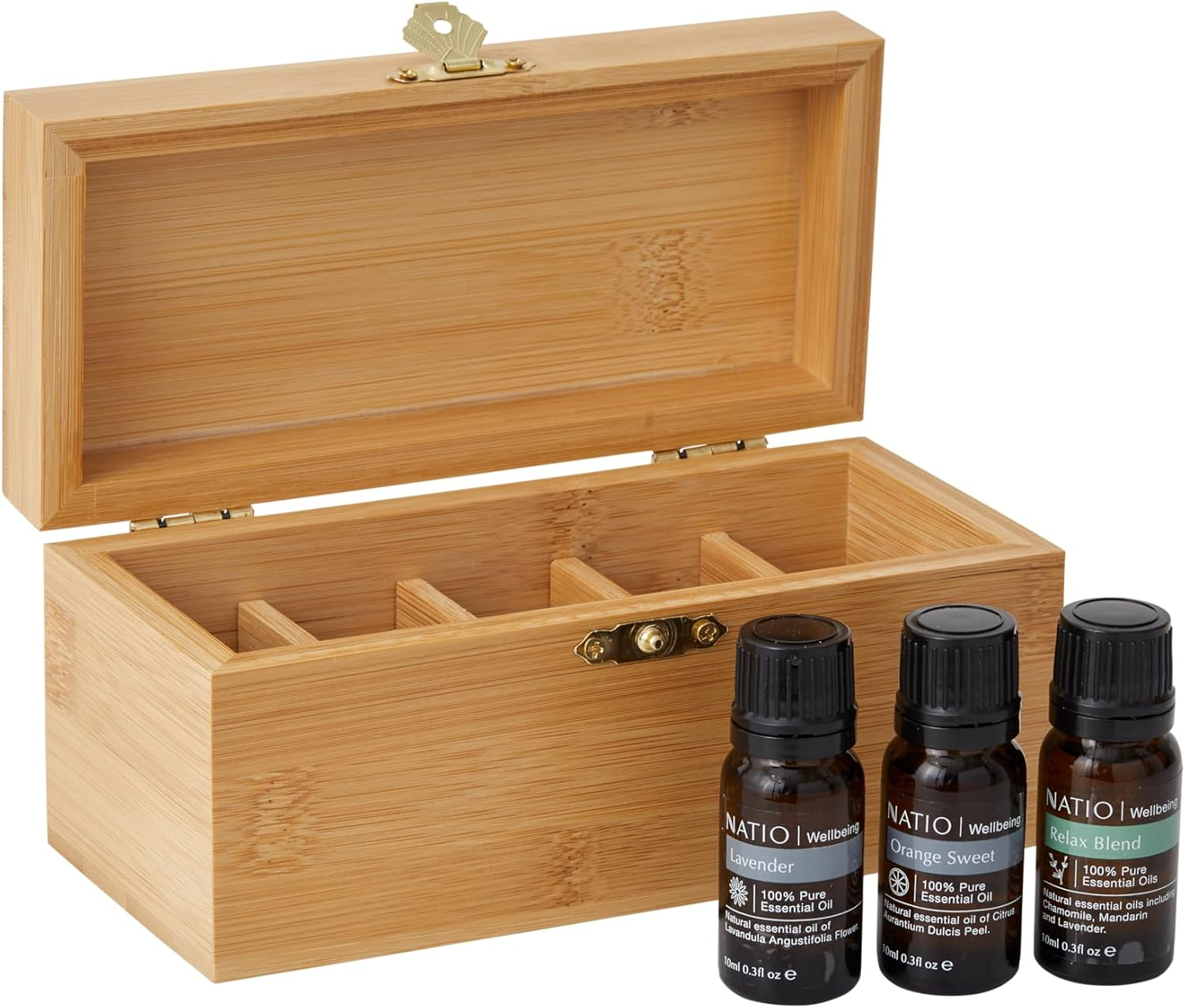 Natio Australia Keepsake Gift Set - Essential Oils Storage Box with X3 10Ml Essential Oils - Lavender Essential Oil, Orange Sweet Essential Oil & Relax Essential Oil Blend - Made in Australia image number 3