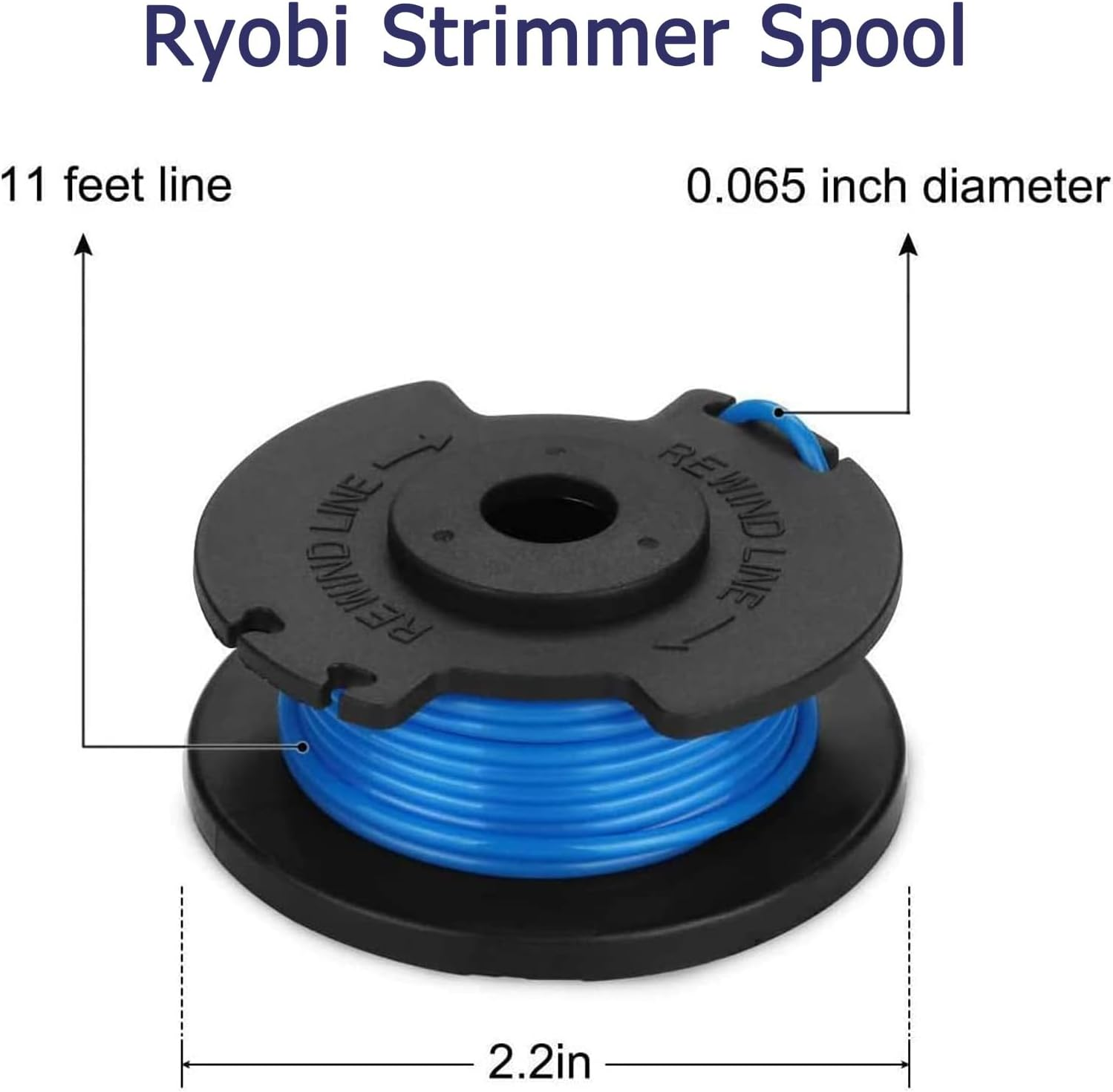 11FT 0.065" String Trimmer Line for Ryobi Strings Trimmers Refill, Replacement for Ryobi One+Ac14Rl3A 18V 24V 40V Cordless Weed Eater Spool - Durable & Compatible