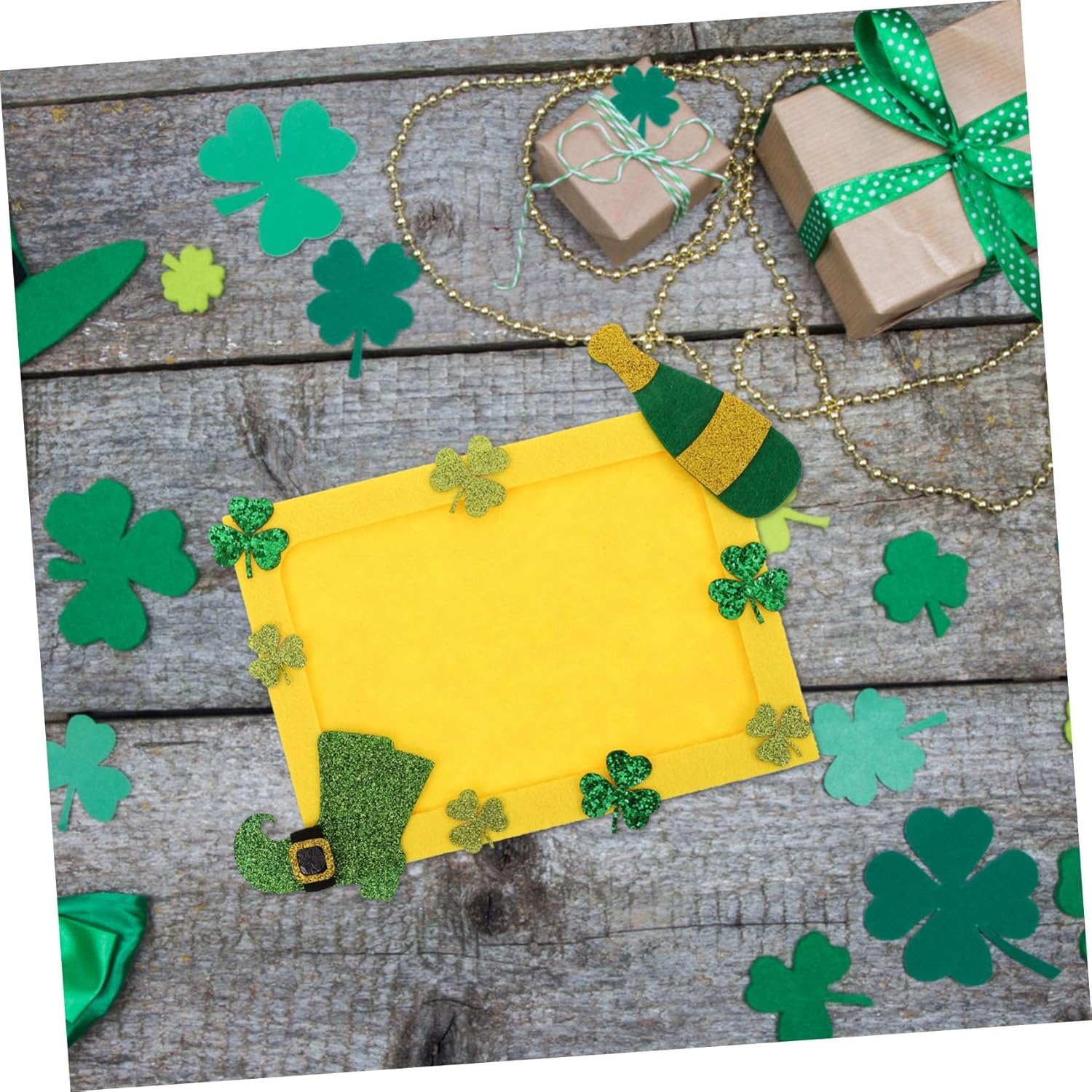 INOOMP Diy Craft Photo Frame Irish Shamrock St Patrick'S Day Decor Unfinished Decorative Artwork Frame