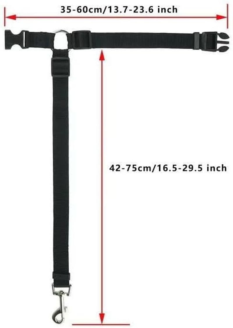 2 Packs Dog Cat Safety Seat Belt Strap Car Headrest Restraint Adjustable Nylon Fabric Dog Restraints Vehicle Seatbelts Harness (Blue) image number 3