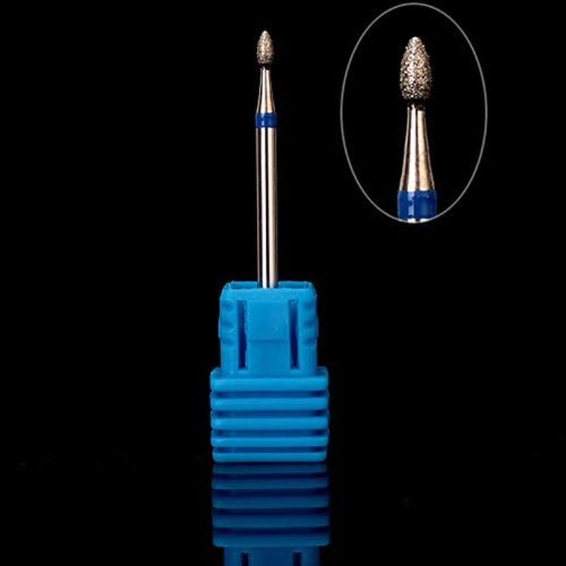 5Pcs Stainless Steel Nail Drill Bit Blue Cylinder Coated Carbide File Drill Bit Nail image number 2