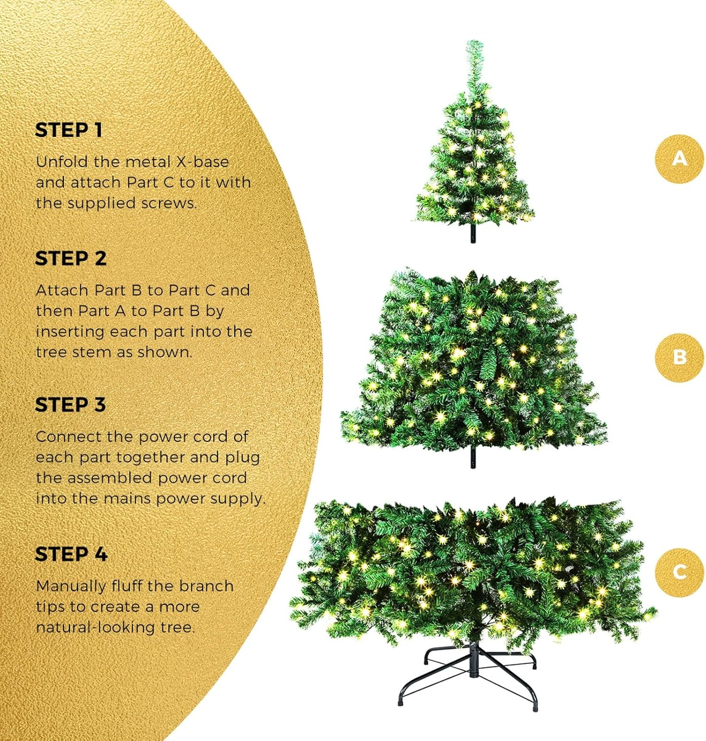 Tinseltown LED Christmas Tree with 1050 Tips 2.1M/7Ft Xmas Trees Home Christmas Decoration Green image number 5